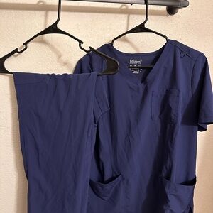 Hanes Navy Blue Scrub Set